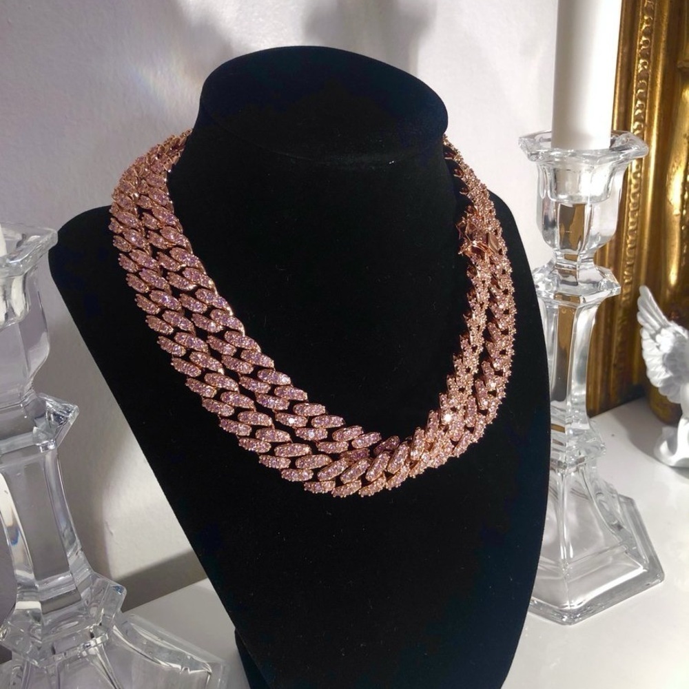 Pink Cuban choker 18inch